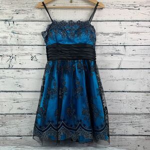 blondie nites by stacy sklar dress blue Blondie Nites by Stacy Sklar Long Navy Blue Formal Dress, Size 9